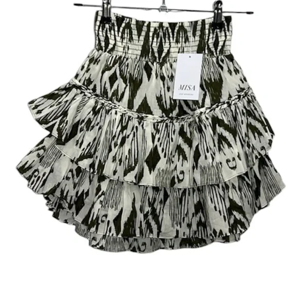 MISA LOS ANGELES Evienne Ikat Print Tiered Mini Skirt XS - Picture 9 of 12